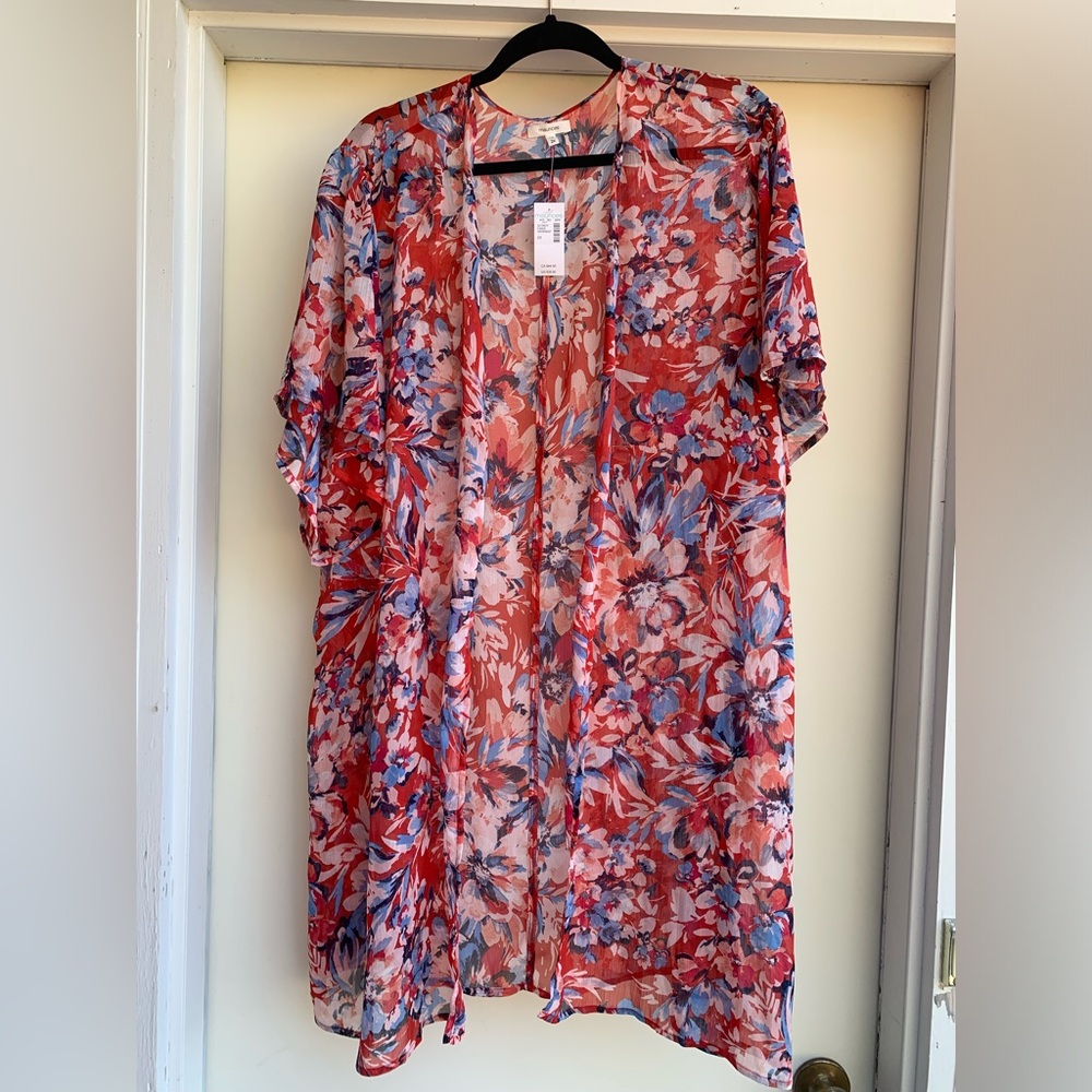 Maurice’s NWT Women’s Americana Floral Kimono 2X
